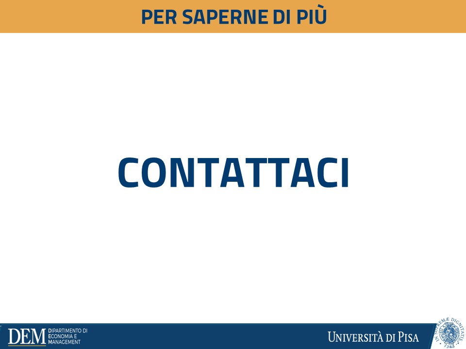 Corso di Laurea in Economia e Commercio, Università di Pisa